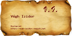 Végh Izidor névjegykártya