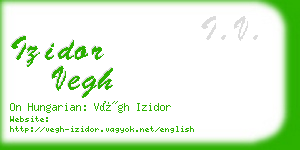 izidor vegh business card